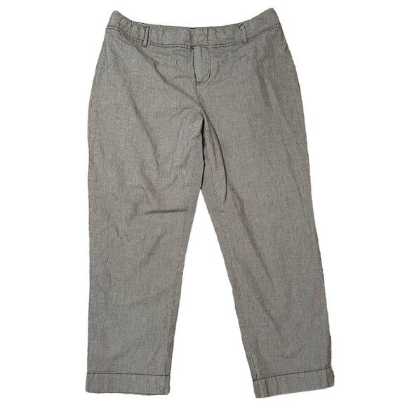 COLDWATER‎ CREEK Natural Fit Capris Size 10 Striped Gray Minimalist Lightweight - Picture 1 of 8